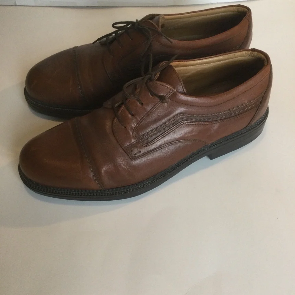 Hush Puppies Made in Italy Classic Brown Leather Men's Dress Casual Shoes 12M